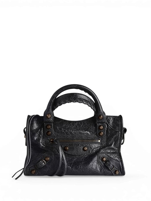 BALENCIAGA сумка Le City Mini мятая кожа черная СК-01511