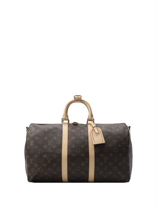 LV дорожная сумка Keepall 45 см коричневая монограмма светлая кожа ДС-0477