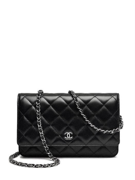 CHANEL сумка Woc черная гладкая кожа на серебре СК-00907