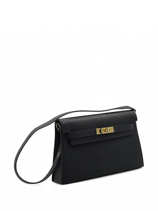 HERMES сумка Elan кожа Шевре черная золото СК-00434