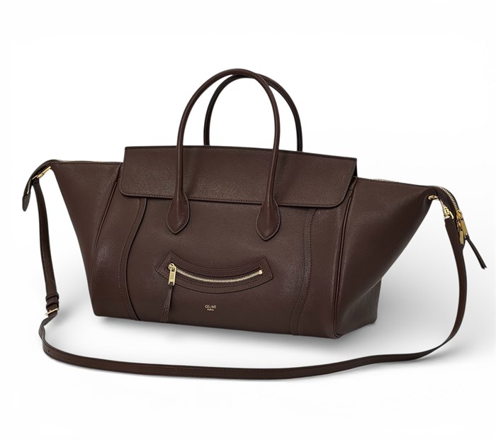 CELINE сумка коричневая кожа на золоте СК-00754