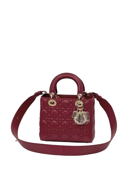 DIOR сумка Lady 20 см красная кожа золото СК-00484