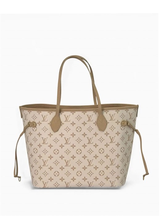 LV сумка тоут Neverfull бежевая канва монограмма бежевая кожа того маленькая СК-01321