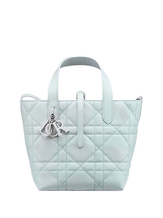 DIOR сумка Toujours гладкая кожа в клетку голубая серебро СК-01523