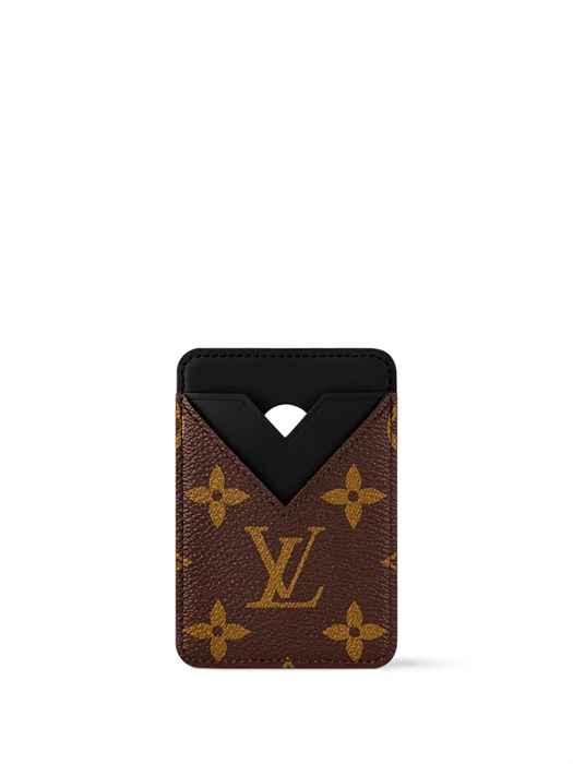 LV визитница на магните коричневая монограмма ВЗ-01125