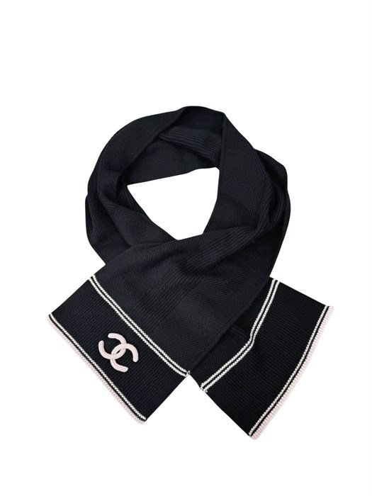 CHANEL шарф вязаный кашемир черный ШФ-00669