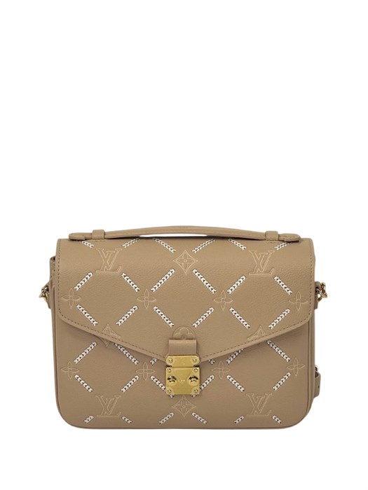 LV сумка Pochette Metis кожа бежевая монограмм золото СК-01744