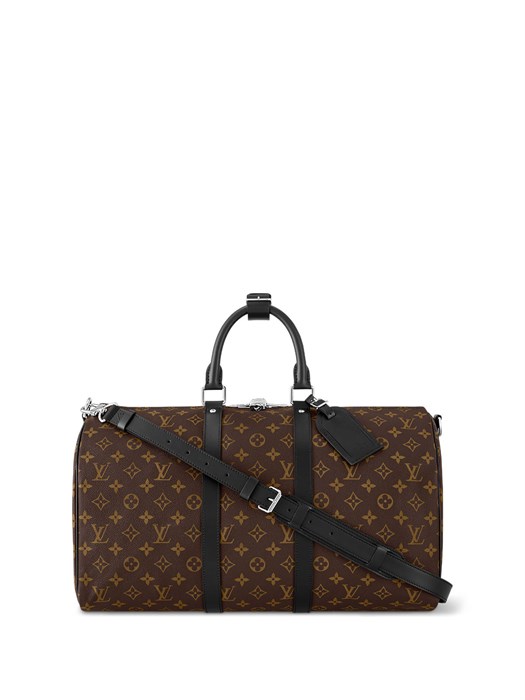 LV дорожная сумка Keepall 45 см коричневая монограмма черная кожа ДС-0479