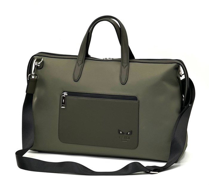 FENDI дорожная сумка нейлон с кожаной отделкой зеленая ДС-0017