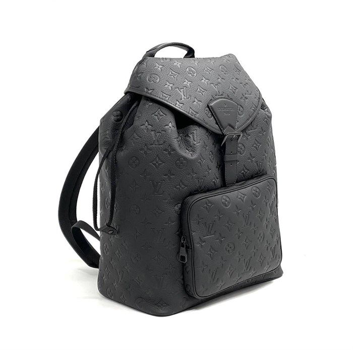 LV Рюкзак Montsouris черный кожа тисненная монограмма РК-0257