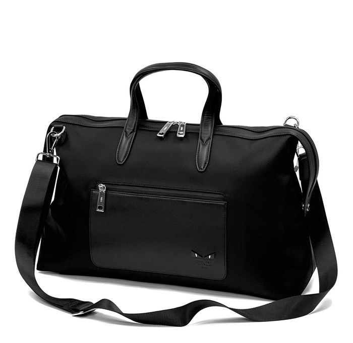 FENDI дорожная сумка нейлон с кожаной отделкой черная ДС-0016