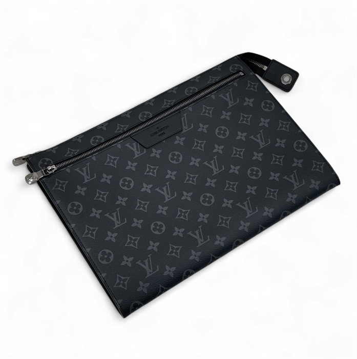 LV папка А4 Клатч Pochette 24H серая монограмма канва ПК-1576