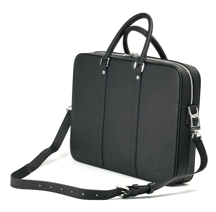 LV портфель Voyage с ремнем кожа Тайга черный ПР-0962