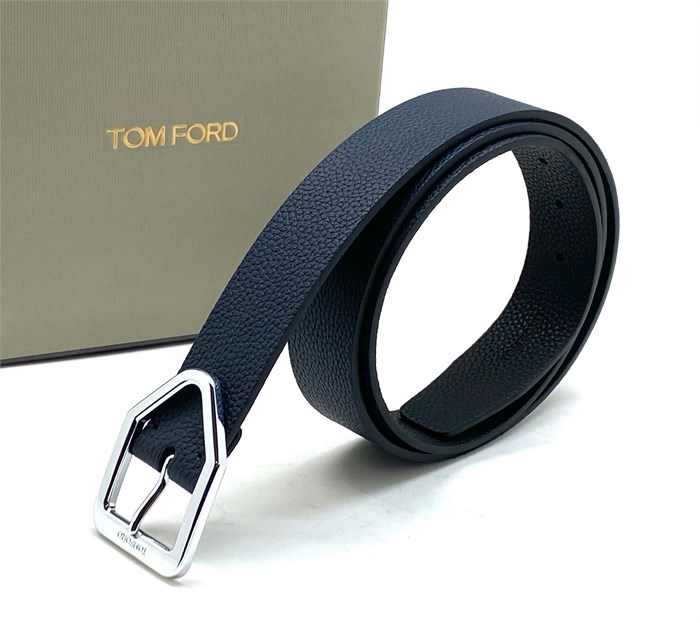 TOM FORD ремень синий пряжка серебро классика РМ-1841