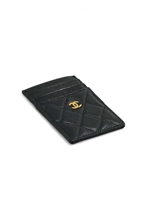 CHANEL визитница кожа икра черная золото ВЗ-00245