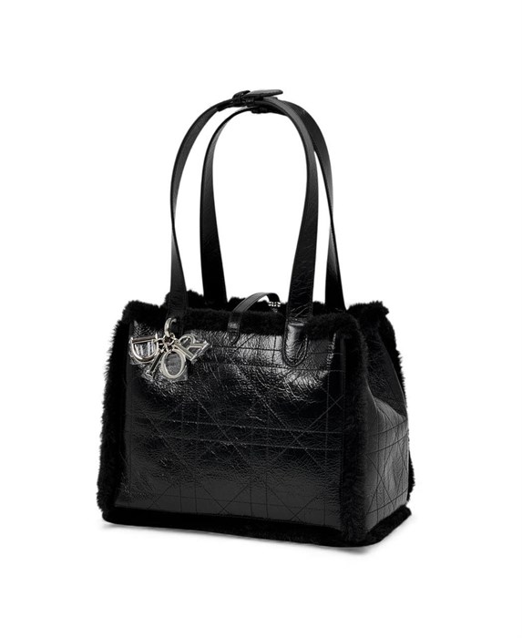 DIOR сумка шоппер черная меховая СК-00340