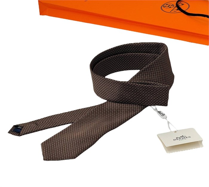 HERMES галстук коричневый ГЛ-00133