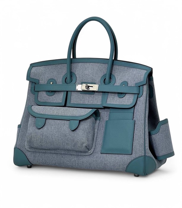 HERMES Birkin Cargo 35 см голубая СК-00402