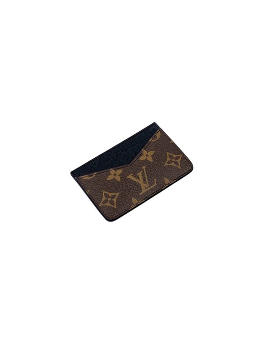 LV визитница коричневая канва-черная кожа ВЗ-00176