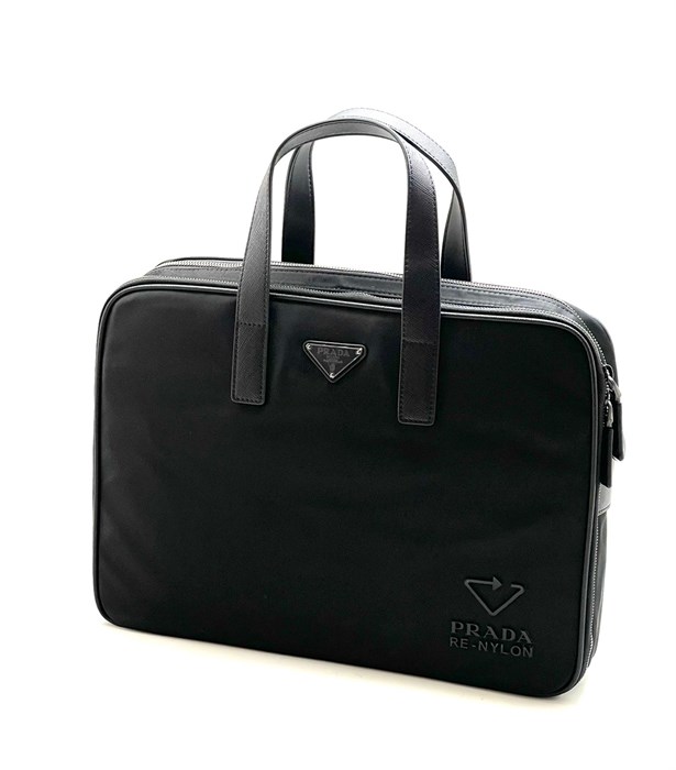 PRADA портфель черный нейлон прорезиненный логотип в углу ПР-2312