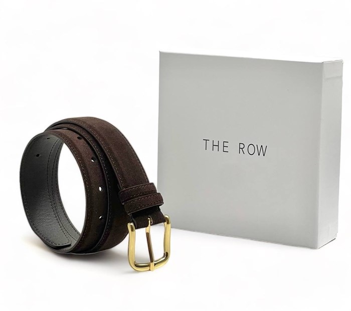 THE ROW ремень коричневая замша золотая пряжка РМ-00224