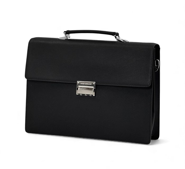 MONTBLANC портфель черная кожа Тайга с клапаном ПР-00192