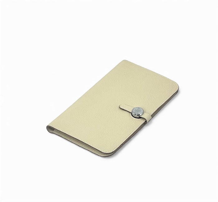 HERMES кошелек большой кожа Того с хлястиком молочный серебро КЛ-00538