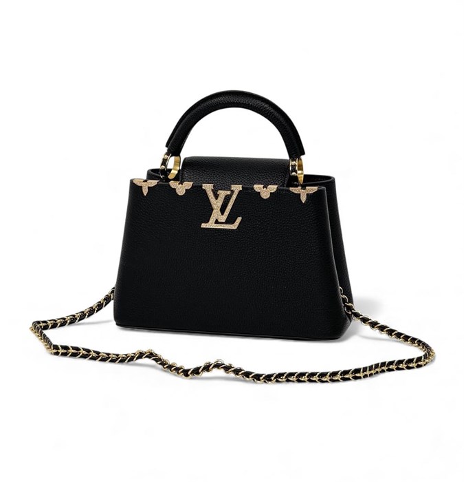 LV сумка CAPUCINES того черная золото-стразы СК-00564
