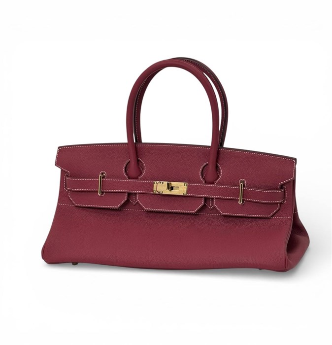 Hermes сумка Shoulder 42 см кожа того бордовая золото СК-00718