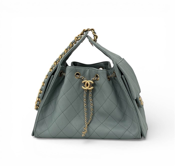 CHANEL сумка Hobo 26 см кожа икра мятная золото СК-00738