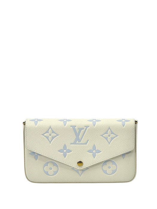 LV клатч Pochette Felicie 3 в 1 кожа Того белый золото НС-01614