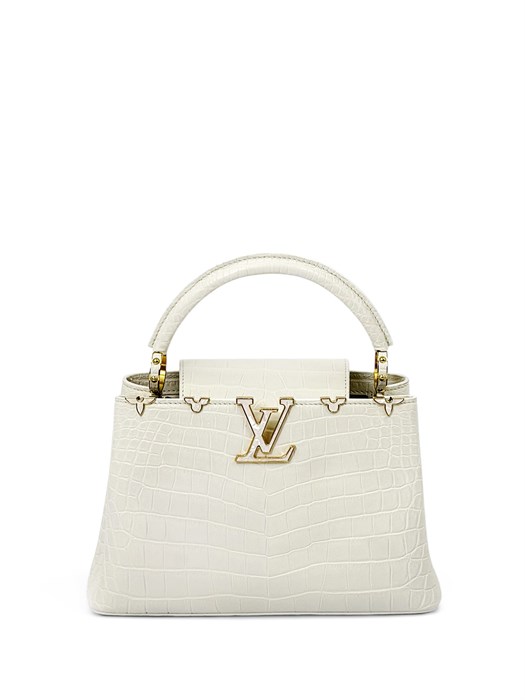 LV сумка CAPUCINES кожа крокодила белый золото СК-01751