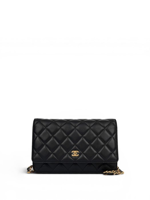 CHANEL сумка Woc черная гладкая кожа на золоте СК-00908