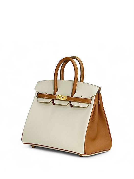 HERMES сумка Birkin 25 см кожа эпсом молочная кэмел золото СК-01506