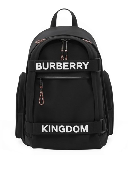 BURBERRY рюкзак текстиль черный белая надпись Kingdom РК-2350