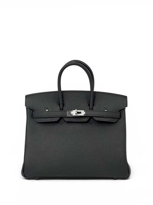 HERMES сумка Birkin 25 см кожа Того черная серебро СК-01698