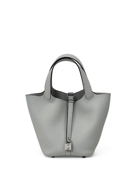 HERMES Picotin 18 см серо-голубая серебро СК-00331