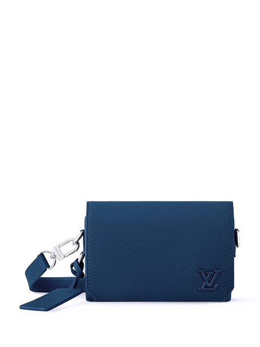 LV мессенджер бумажник Fastline Wearable синяя лазурная кожа того МС-1121