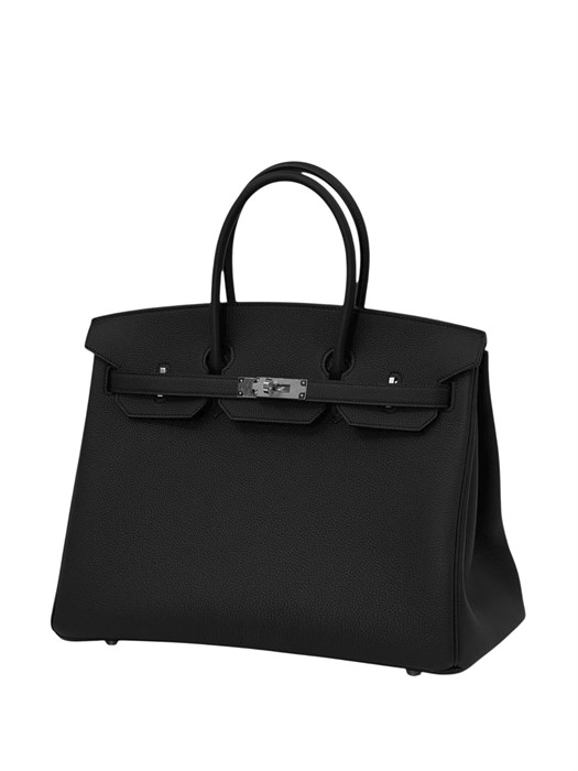 HERMES сумка Birkin 35 см того черная серебро СК-00828