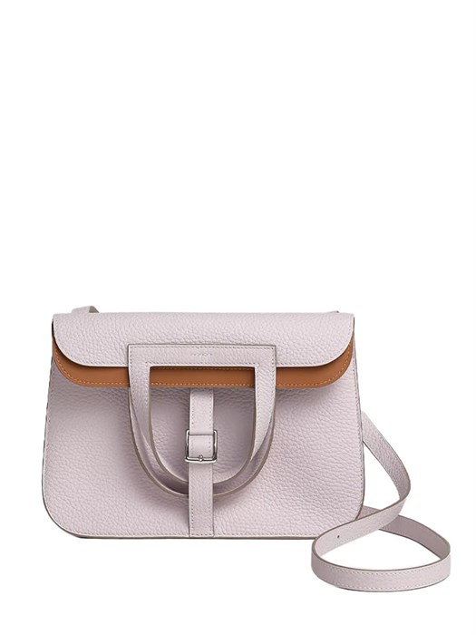 HERMES сумка Halzan 25 см розовая кожа того золото СК-00407