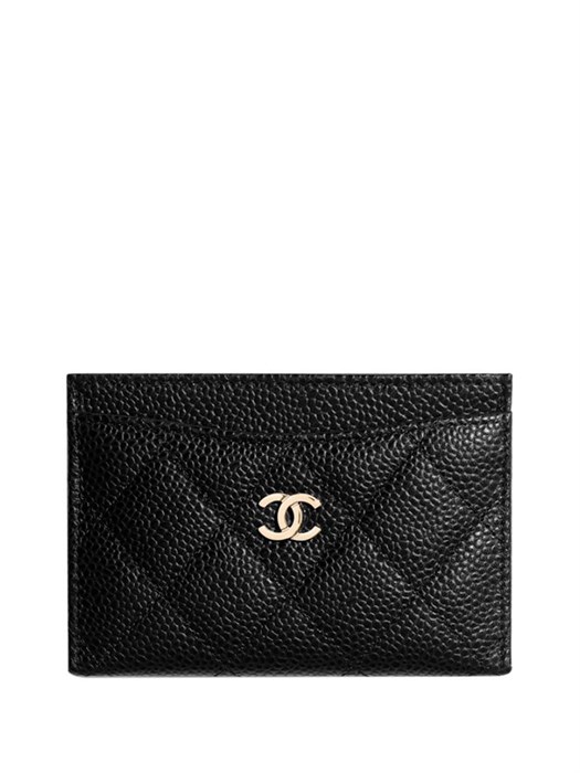CHANEL визитница кожа икра черная золото ВЗ-01241