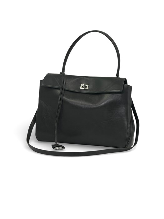 BALENCIAGA сумка Rodeo Medium кожа мятая серо-зеленая серебро СК-01208