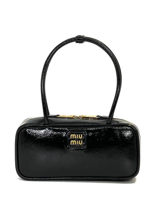 MIU MIU сумка черная лаковая золото СК-00324
