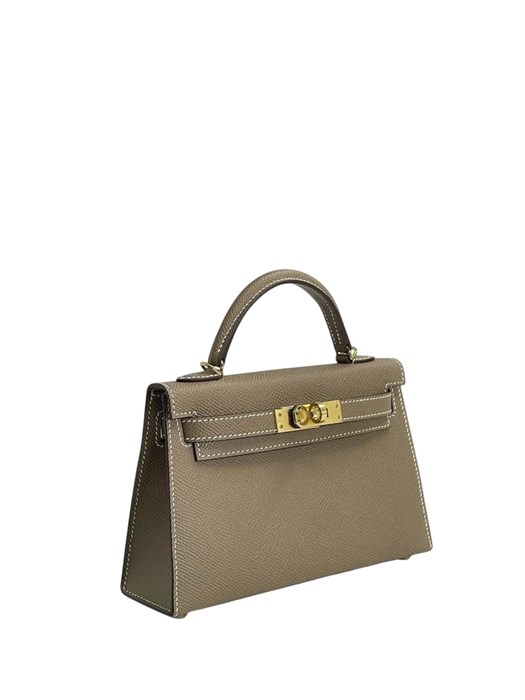 HERMES сумка Mini Kelly кожа Эпсом 19 см этуп золото СК-00412