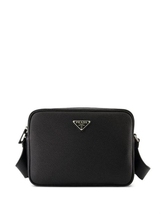 PRADA мессенджер черная  кожа того на замке МС-00189