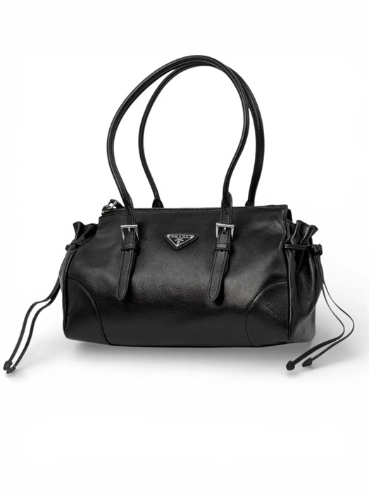 PRADA сумка черная кожа длинные ручки СК-01227