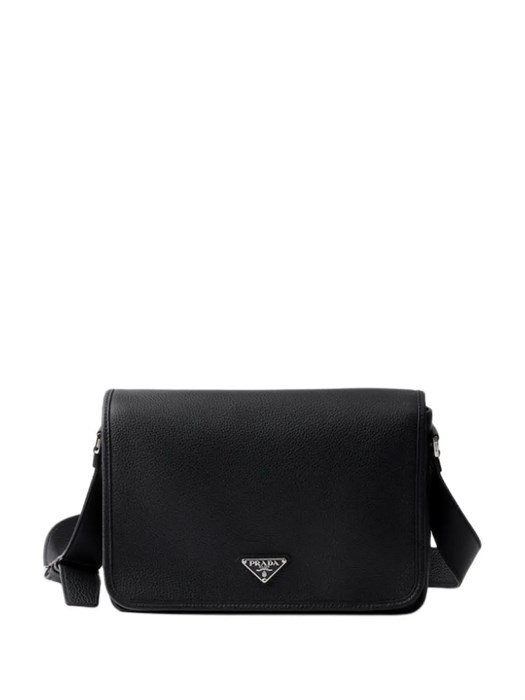 PRADA мессенджер черная кожа того большой МС-00709