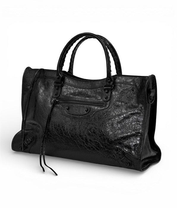 BALENCIAGA сумка черная мятая кожа на молнии СК-00968