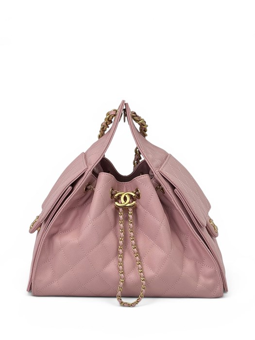 CHANEL сумка Hobo 26 см кожа икра розовая золото СК-00917