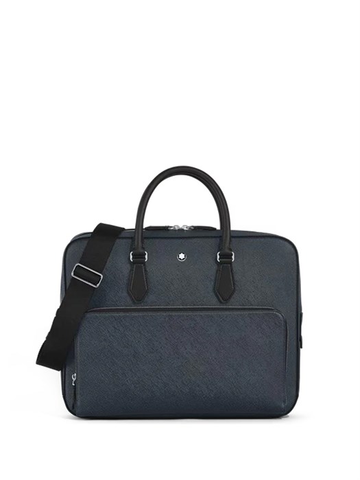 MONTBLANC портфель Sartorial кожа сафьяно с карманом спереди темно-синий ПР-00975